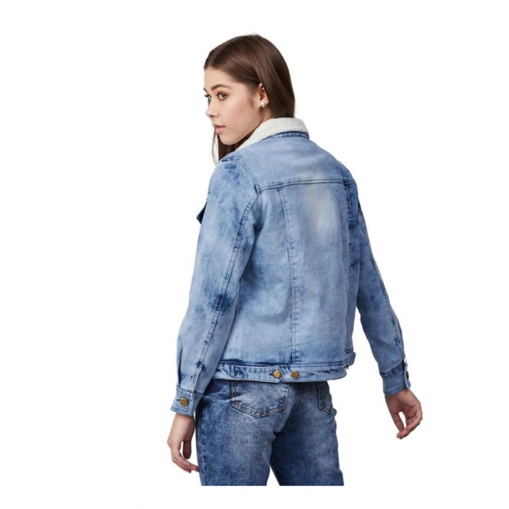 Women's denim jacket, blue, long sleeves