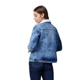 Women's Denim Washed Long Sleeve Blue Jacket