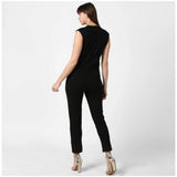 Black embellished sleeveless jumpsuit