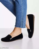 Synthetic leather loafer, soft and casual for women. Solid net, round toe, TPR sole, one pair in sizes IND-4 to IND-8 from India