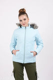 Blushh Collection women's quilted hoodie jacket, PU material, long sleeves, quilted pattern, size XXS, India origin