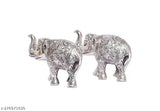 Metal elephant set of 2, medium size home decor, Indian artisanal craft