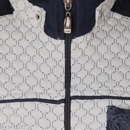 NAUGHTEEZ Grey & navy,has a stand collar, two pockets, long sleeves, straight hem,zip closure Jackets