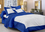 Jaipuri cotton double bed sheets set, 4 pillow covers included, 160 thread count, queen size from India