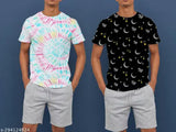 Printed Lycra men's combo of 2 T-shirts, breathable & stretchable for comfort & style