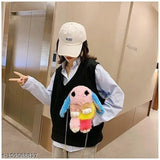 Soft fur sling bag, tyunik flappity fluffy bunny style, multicolored, fabric material