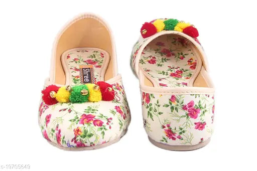 Textured PVC PU sole ballet flat, Rajasthani Jaipuri ethnic design for women - India origin