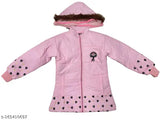Pink coat with hood, zip closure