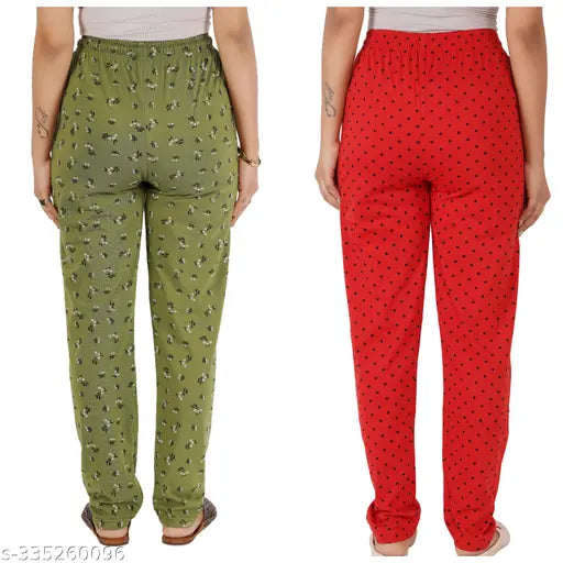 Women's cotton lower track pants, pyjamas, both side pockets, zip closure