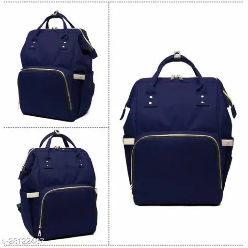 Navy polyester organizer backpack for newborn baby, stylish Chinmay Kids Diaper bag with multiple compartments for casual travel outings