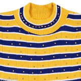 Pretty woolen girl set with top & bottom (multi-color), long-sleeve winter wear for toddlers (1-4 years), handcrafted in India