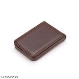 Solid PU card holder, 5 compartments for essential cards, free size (10cm x 8cm), made in India