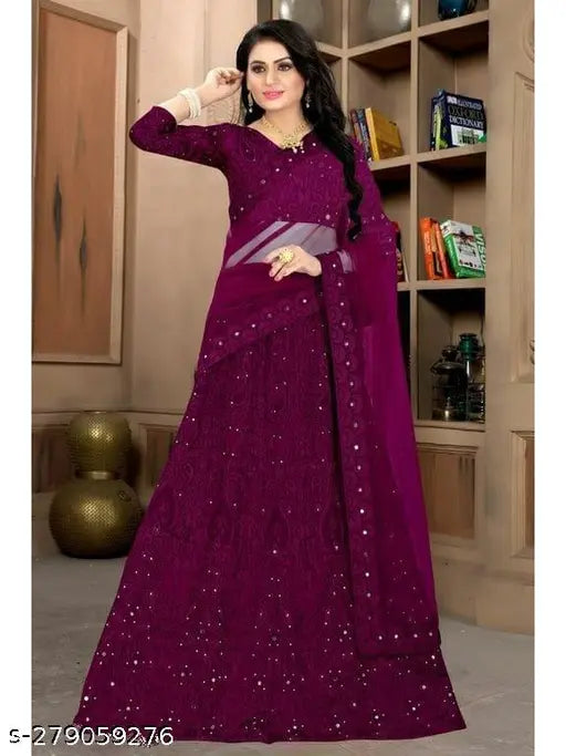 Intricate taffeta silk Lehenga Choli set for special occasions, embroidered design on free size Indian bridal wear