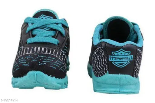 Light blue casual slip-on shoes, athletic style with black laces