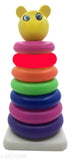 Multicolor soft plush Teddy stacking rings tower, educational toy for hand-eye coordination & color recognition