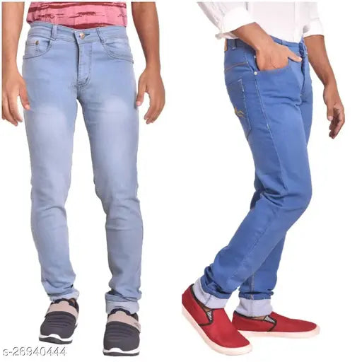 Denim jeans, LZARD brand, solid-colored men's jeans in various sizes (28, 30, 32, 34, 36, 38, 40, 42) from India