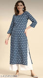 grey kurti set with printed palazzos, long sleeves, Indian crafted grey kurti and white bottomwear