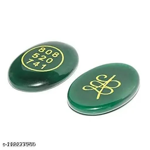 Green jade Zibu symbol coin avenuturine stone, Feng Shui decor piece for temple and Reki & Vastusastra Idols/Figurines (1.5 x 2 x 1.5 inches)
