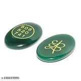 Green jade Zibu symbol coin avenuturine stone, Feng Shui decor piece for temple and Reki & Vastusastra Idols/Figurines (1.5 x 2 x 1.5 inches)