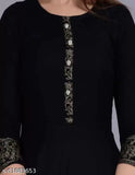 Black lace and beadwork long-sleeved Anarkali dress, traditional wear
