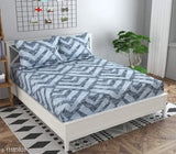 Gorgeous glace cotton bedsheets, fashionable king set with 2 pillow covers & 140 thread count, India origin