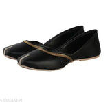 Handmade ethnic juttis, synthetic leather, traditional lace work on upper. Embellished slip-on shoes for Indian attire (IND-4, IND-5, IND-6, IND-8, IND-9), Made in India
