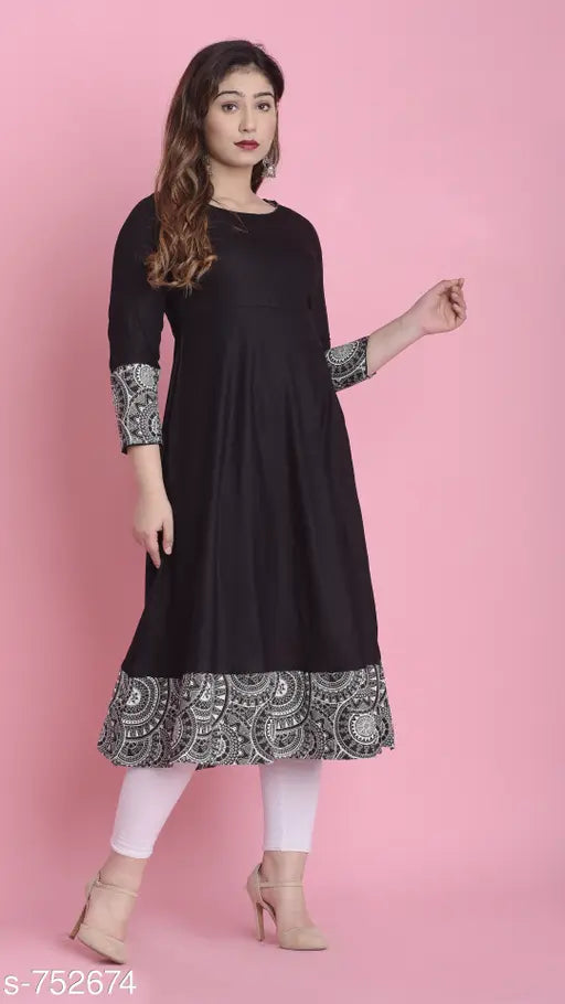 Rayon three-quarter sleeve printed combo Divena Women's kurti, vibrant Indian fashion for XS-10XL sizes