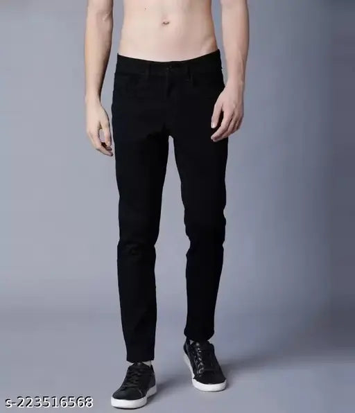 Comfortable black denim skinny fit jeans for men by MARKVIEW, size 28/30/32