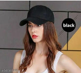 Black baseball cap, trendy design, sports style, women's fashion