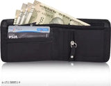 Brown faux leather men's bifold wallet, 12 card slots, stylish accessory made in India