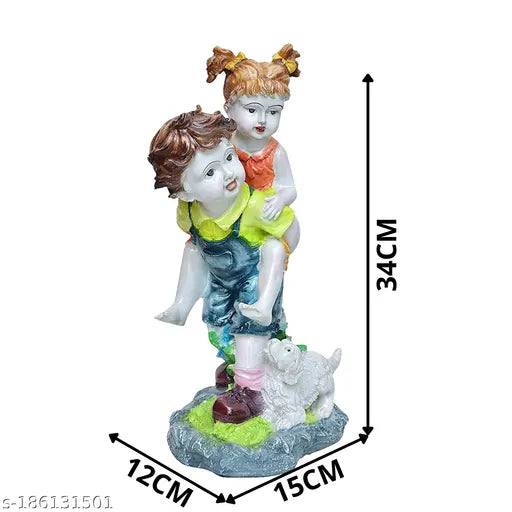 Handcrafted poly resin couple figurine, beautifully painted and intricately designed. Indian artistry for home decor or offices. Perfect gift for anniversaries, housewarming, weddings, or festivals like Diwali. Country of origin: India