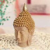 Black metallic resin Buddha head showpiece, decorative art piece (H 17cm x W 10cm x L8cm), Indian handcrafted sculpture