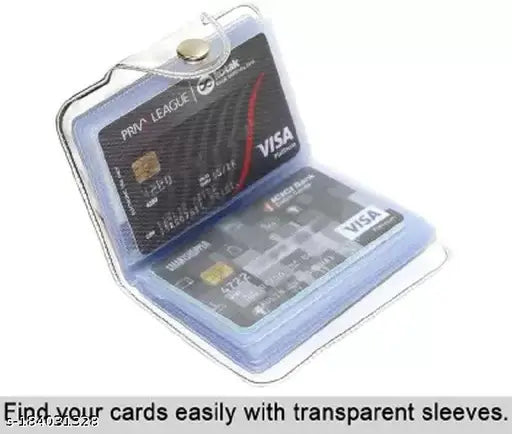 Classic plastic business card holder, holds 15-20 visiting cards or 6-8 debit/credit cards, solid design, free size (11cm x 10cm), ideal for travel or daily use