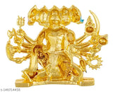Brass oval-shaped Panchmukhi Hanuman idol (approx. 6cm, 120g), traditional Indian god statue in box
