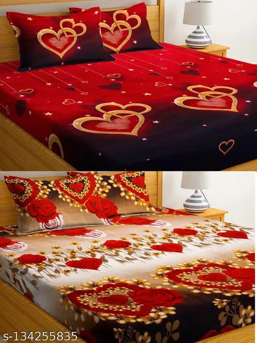 Polycotton combo pack, 2 bedsheets, 4 pillow covers