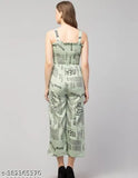 Cream crepe Cancai paperprint jumpsuit, versatile Indian fashion with printed net pattern, suitable for hand or machine wash