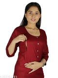 Rayon nursing kurti combo pack, stylish and functional for mothers, three-quarter sleeves, self-design, XL and XXL sizes available