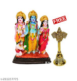 Marble Ram Darbar Hanuman Sita Laxman metal temple bell decorative showpiece, Hindu idol statute for pooja