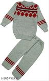 Striped woolen sweater for babies, soft and warm, Litton brand, long sleeves on display