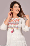 Rayon Anarkali kurti, printed combo for women, three-quarter sleeves, India-made