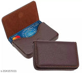 Trendy faux leather ATM card holder box, solid color, modern accessory for wallet storage