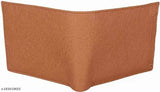 Tan artificial leather ATM wallet, 2 compartments for men's essentials