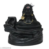 Black resin figurine with metal elements, gold jewelry accents