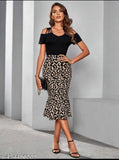 Printed polyester net bodycone skirt for women, available in sizes 26, 28, 30, 32 (waist 26-36 in), made in India