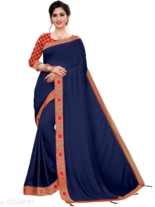 Vichitra silk saree, heavy lace border, Indian handloom, free size, jacquard net blouse