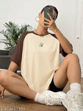 Brown oversized printed T-shirt