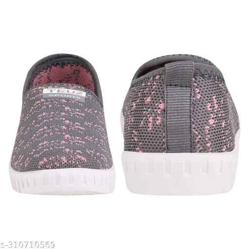 Grey Pink Nubuck LISA 6 slip-on sneakers, textured Cozzyfeet for fashionable comfort and stylish look, made in India