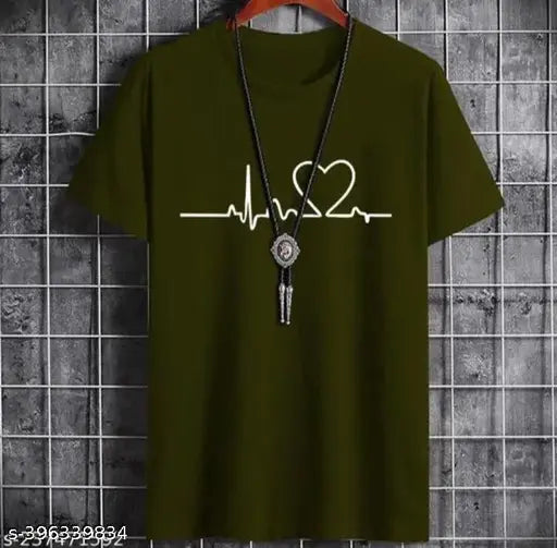 Latest stylish cotton unisex life line printed half sleeves t-shirt, premium casual wear in regular fit