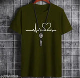 Latest stylish cotton unisex life line printed half sleeves t-shirt, premium casual wear in regular fit
