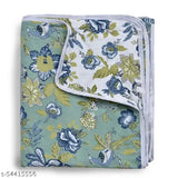 Elegant cotton dohar reversible printed single throw, ideal for adult AC rooms in India